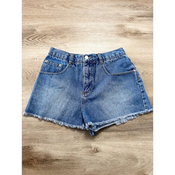 Yoyo Jeans Cut Off High Waist Denim Shorts Womens Juniors 5 Raw Hem - Picture 3 of 11